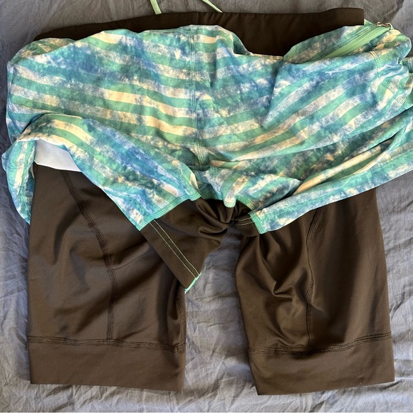 Lululemon T.H.E Shorts liner El Current Tidal Stripe Teal Size L Mens - Picture 6 of 12